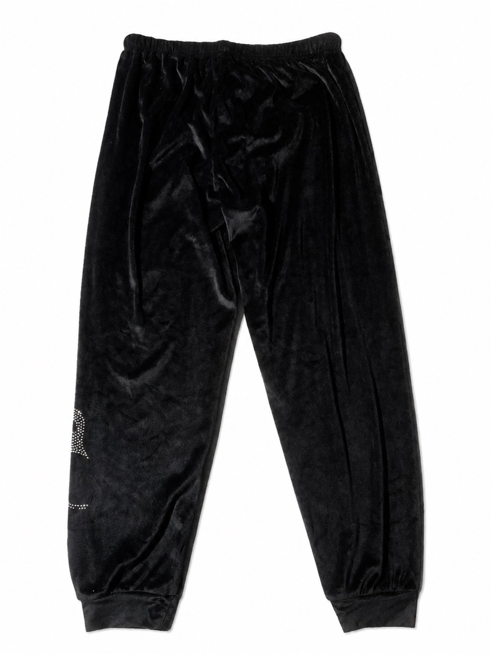 🖤 Juicy Couture Black Velour Rhinestone Joggers – Size Small - Picture 3 of 9